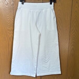Talbots size P white cotton pants pockets elastic waist